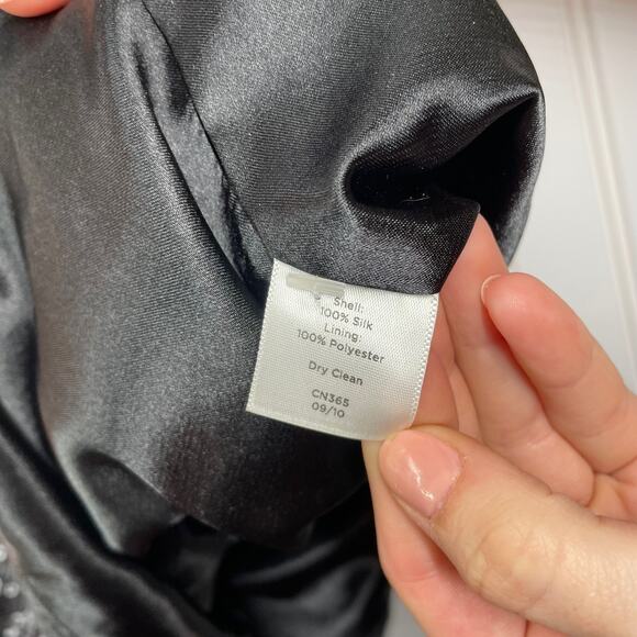 Talbots Women’s Black Sequin Cocktail Dress Back Zip Knee Length Size 4P - Picture 6 of 11